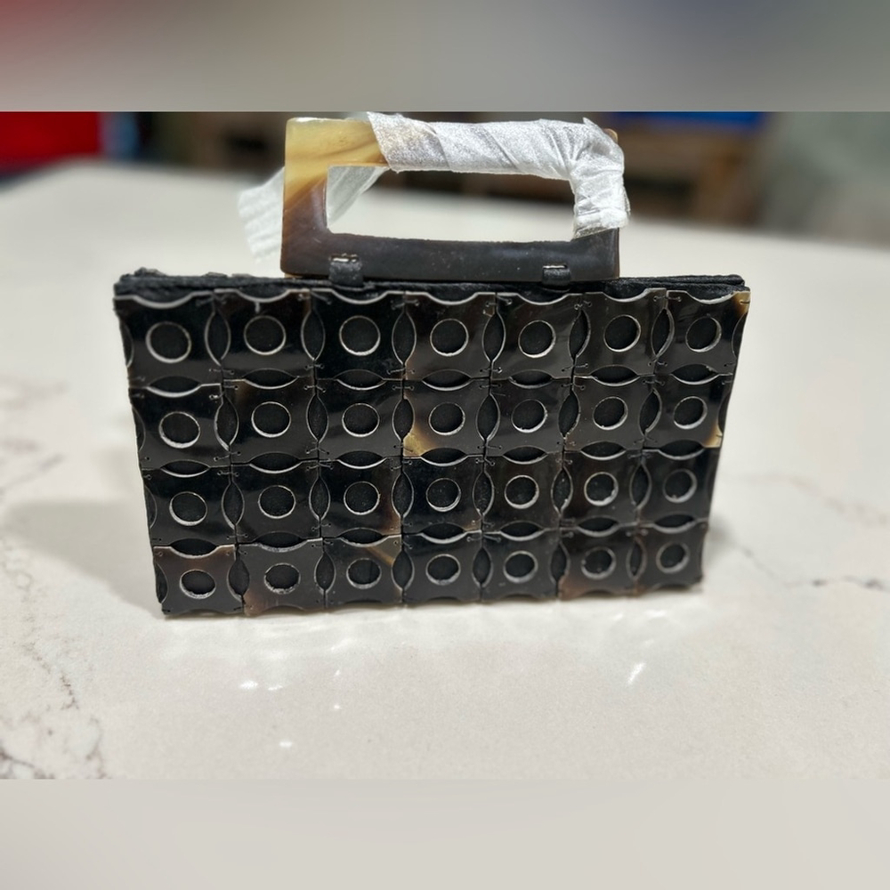 NEW Retro 70's Acrylic Checkerboard Clutch Purse 9”